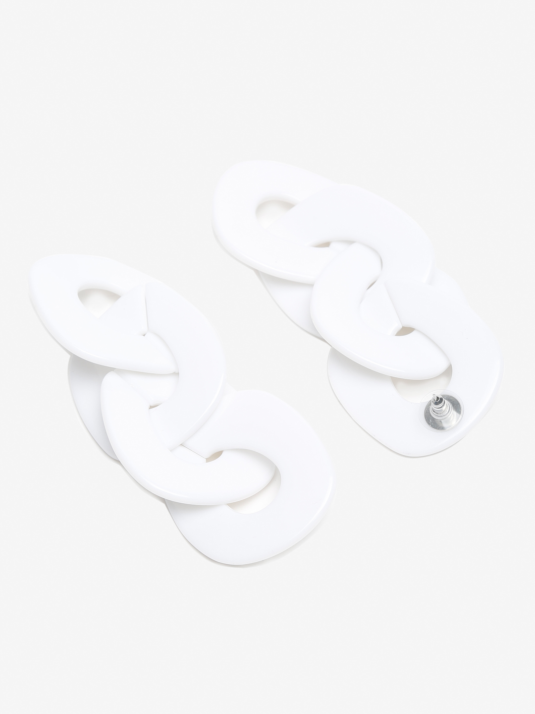 YouBella White-Coloured Solid Contemporary Handcrafted Drop Earrings
